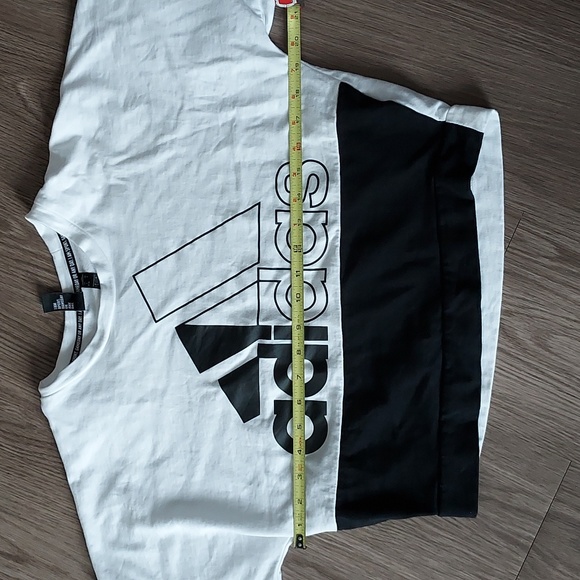 Adidas us 5 black/white workout top/sweatshirt - Picture 9 of 10